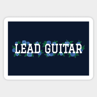 Lead Guitar Blue Roses and Leaves Sticker